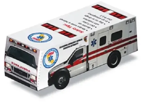 Custom Full Color Ambulance Die-cut Foldable Promotional Flyers for Direct Mail Programs