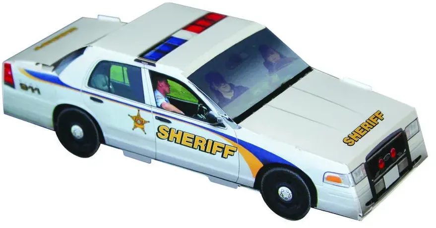 Foldable Die-cut Sheriff Car, Full Color Digital