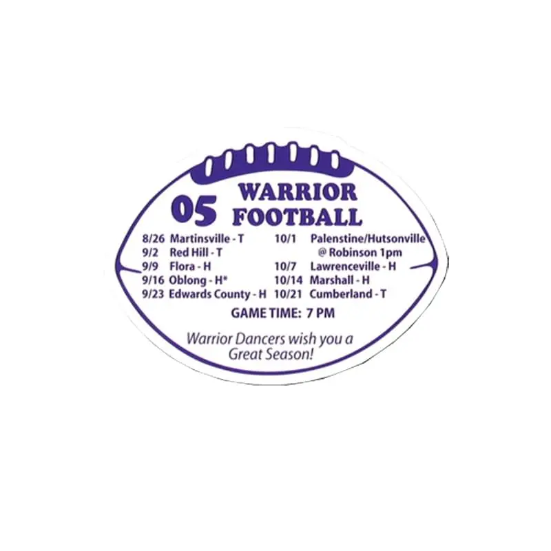 Football Stock Shape Vinyl Magnet - 20mil