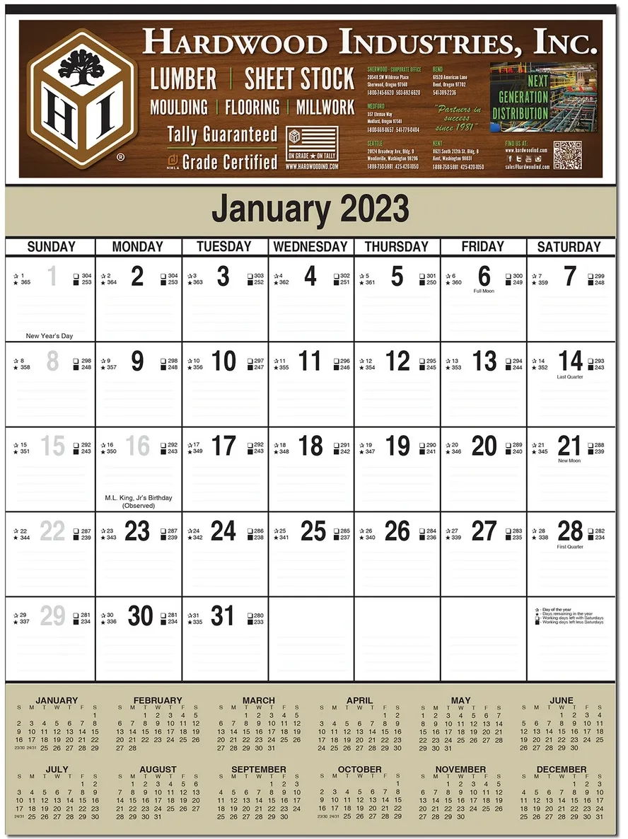 Full Color Contractor 12 Sheet Wall Calendar