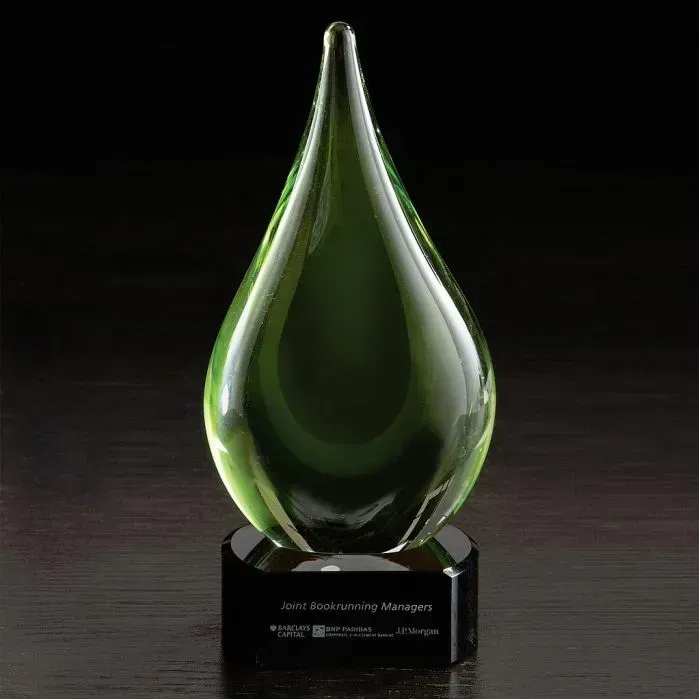 Fusion Art Glass Award w/ Black Base