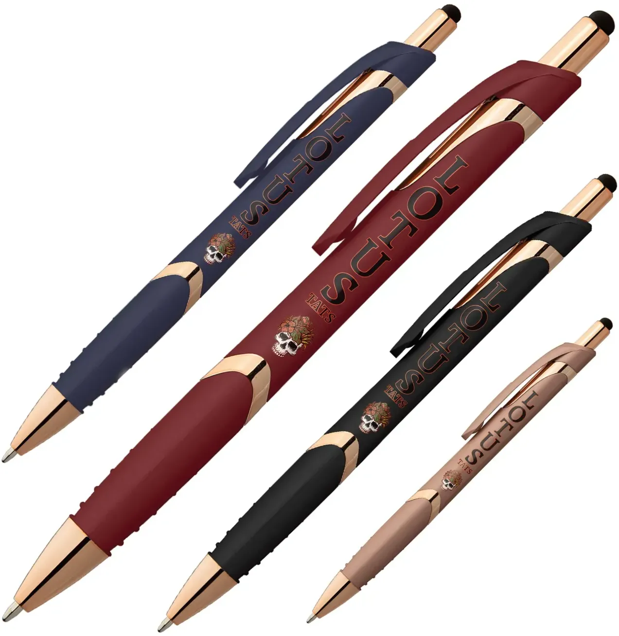 Personalized Gemini Softy Rose Gold Pen with Stylus