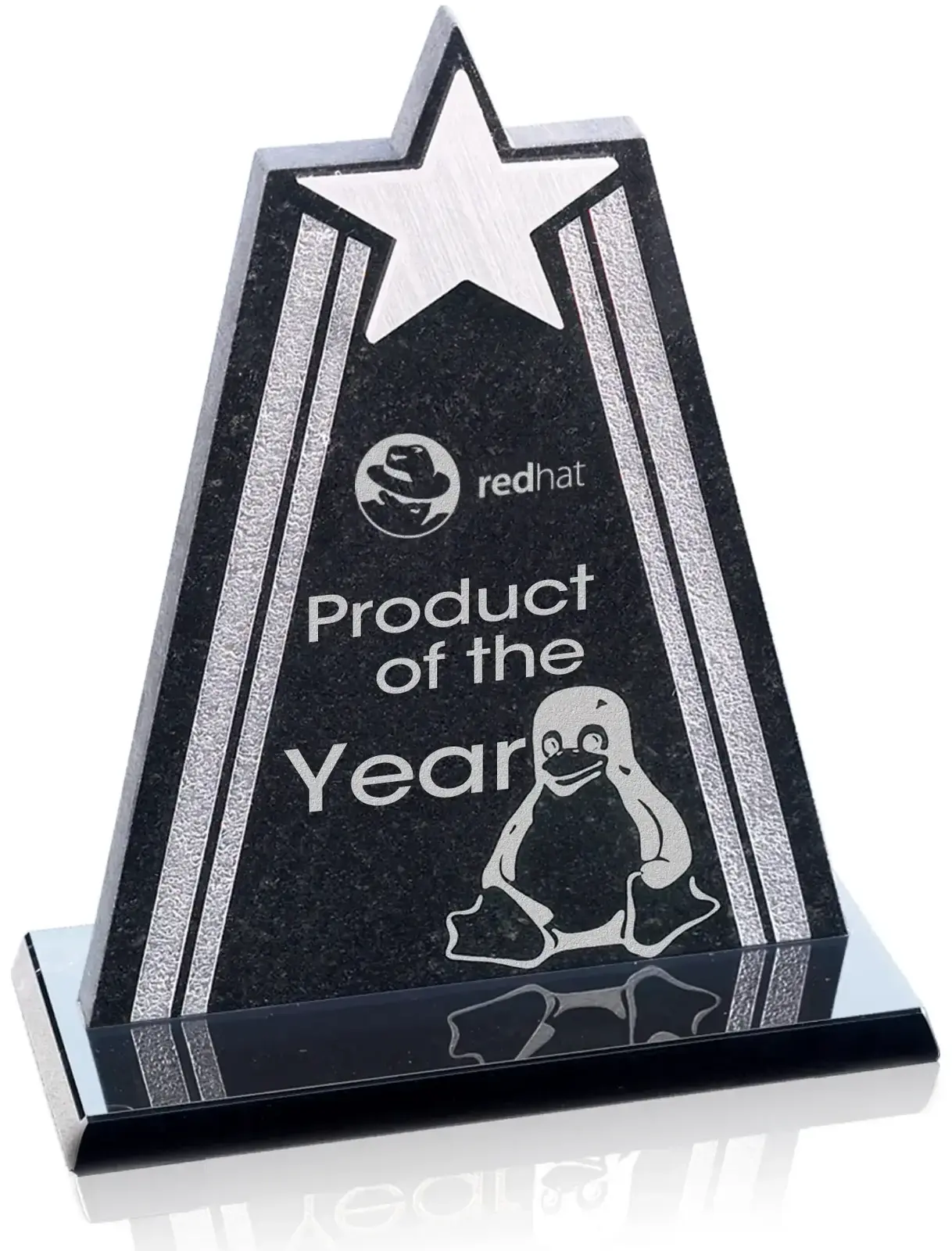 Custom Gemini Star Tower Award - Granite/Aluminum