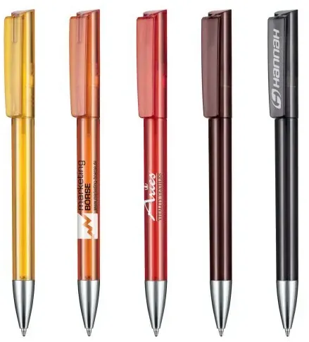 Custom Logo Transparent Business Pen for Promotions - Twist Top, Large-Capacity Refill