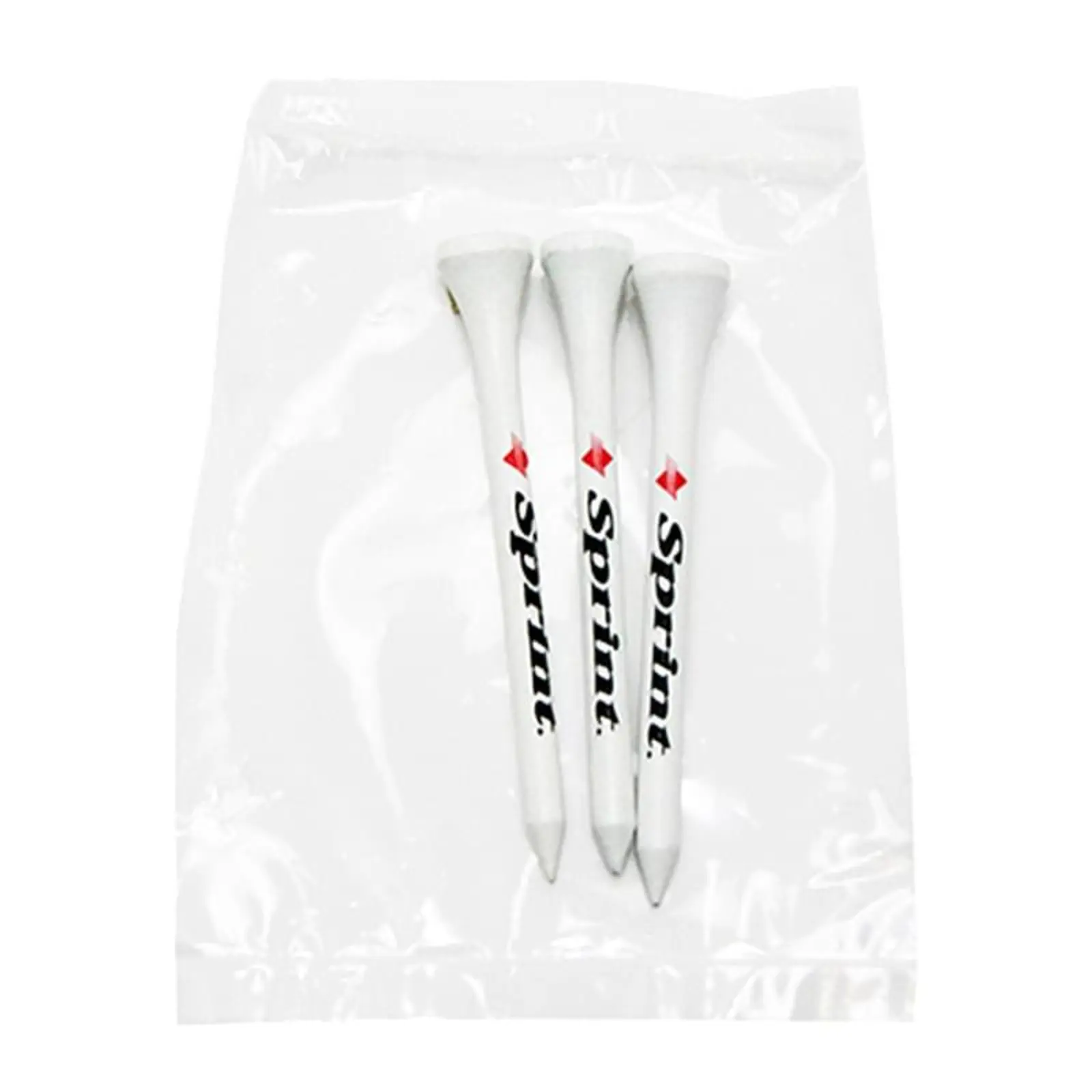 Golf Tee Poly Pack – Clear Bag with 2 ¾" Wooden Tees