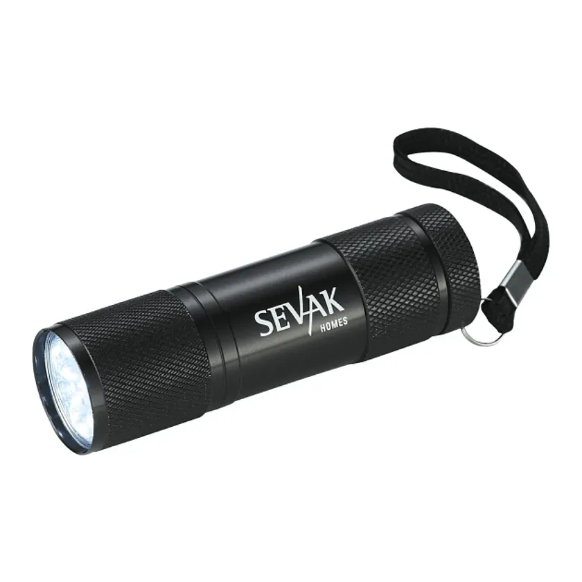Custom Gripper 9 LED Flashlight with Nylon Strap