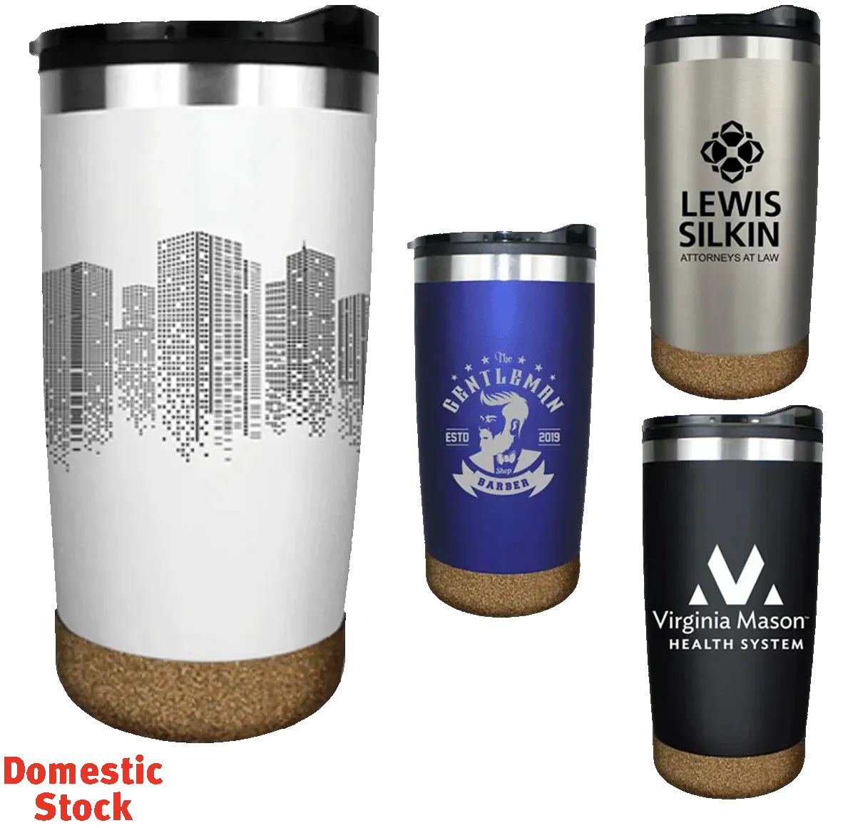 Customizable Halcyon 20oz Double Wall Cork Tumbler with Acrylic Lid