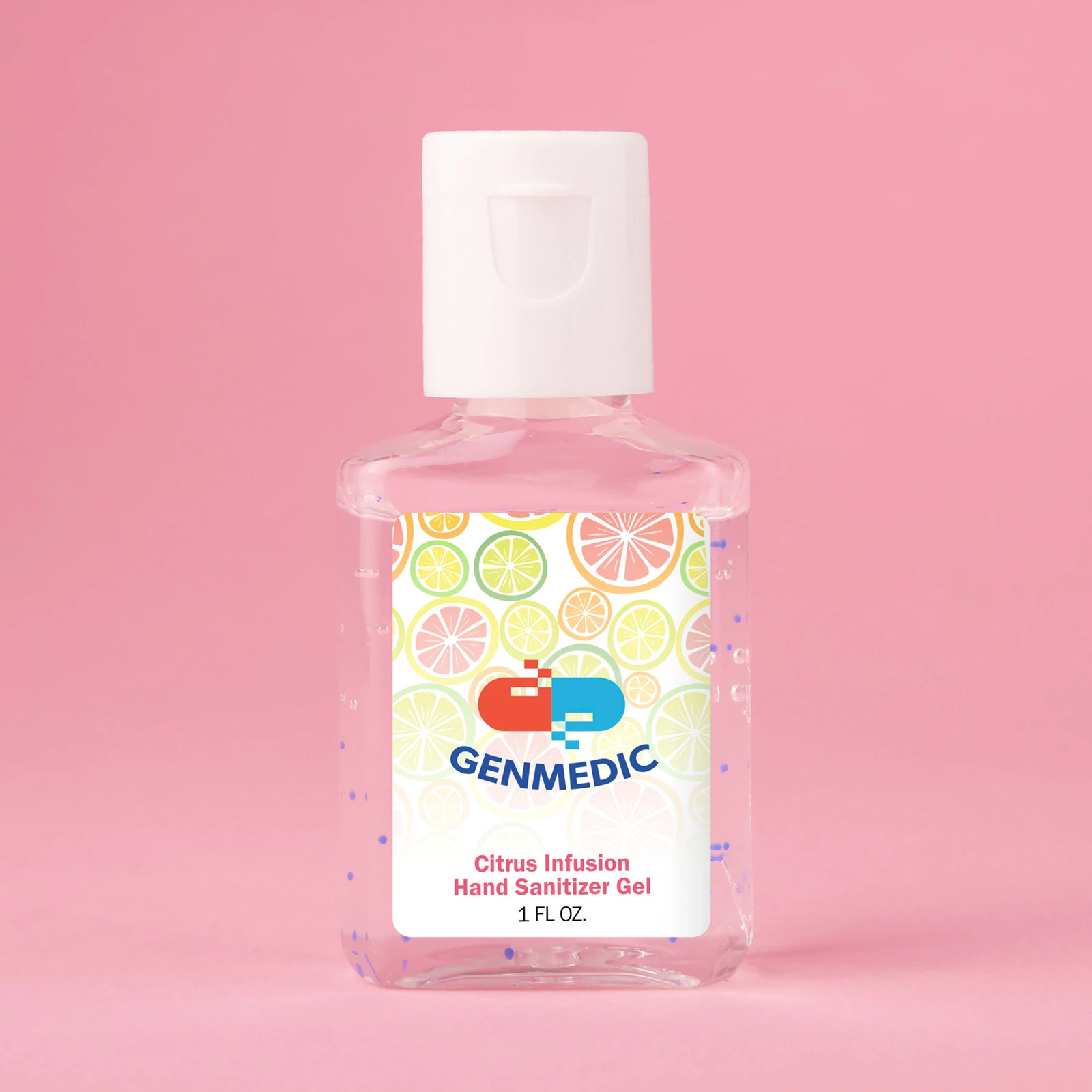 Hand Sanitizer Gel With Moisture Beads: 1 oz Rectangle Bottle