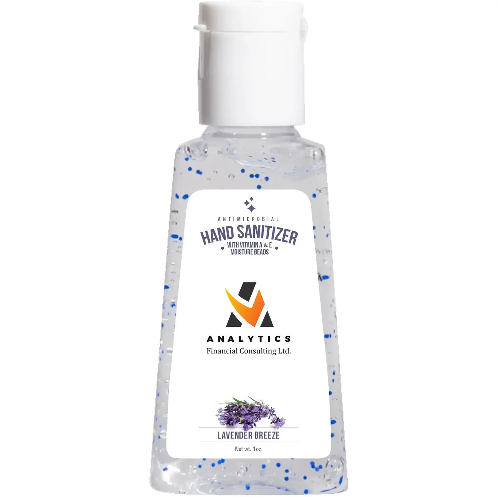 Hand Sanitizer Gel With Moisture Beads: 1 oz Triangle Bottle