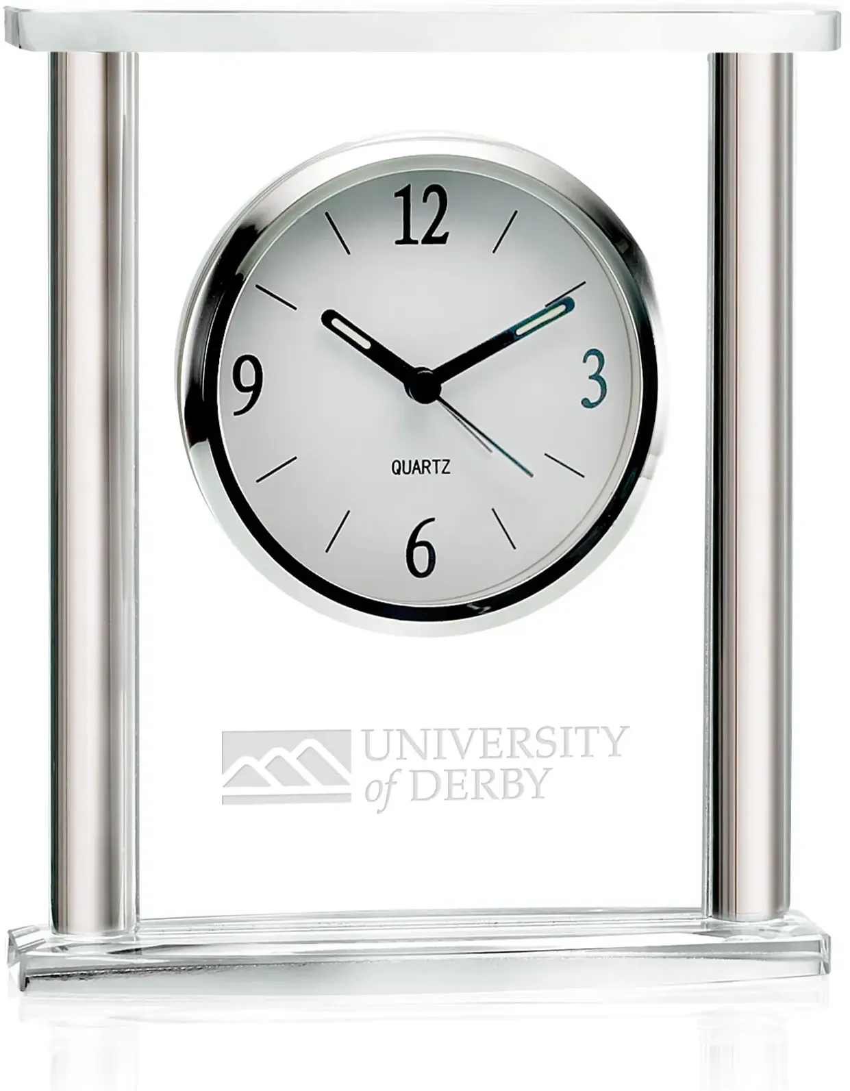 Custom Jade and Chrome Harrogate Clock for Business Branding