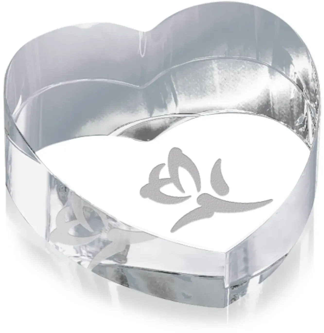 Personalized Optical Crystal Heart Paperweight for Desk - Custom Logo Precise Engrave