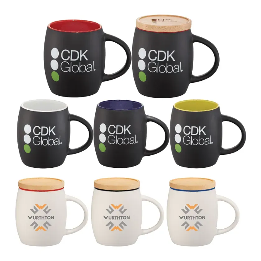 Hearth Ceramic Mug with Wood Lid/Coaster 15oz