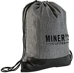 Custom Heathered Drawstring Backpack