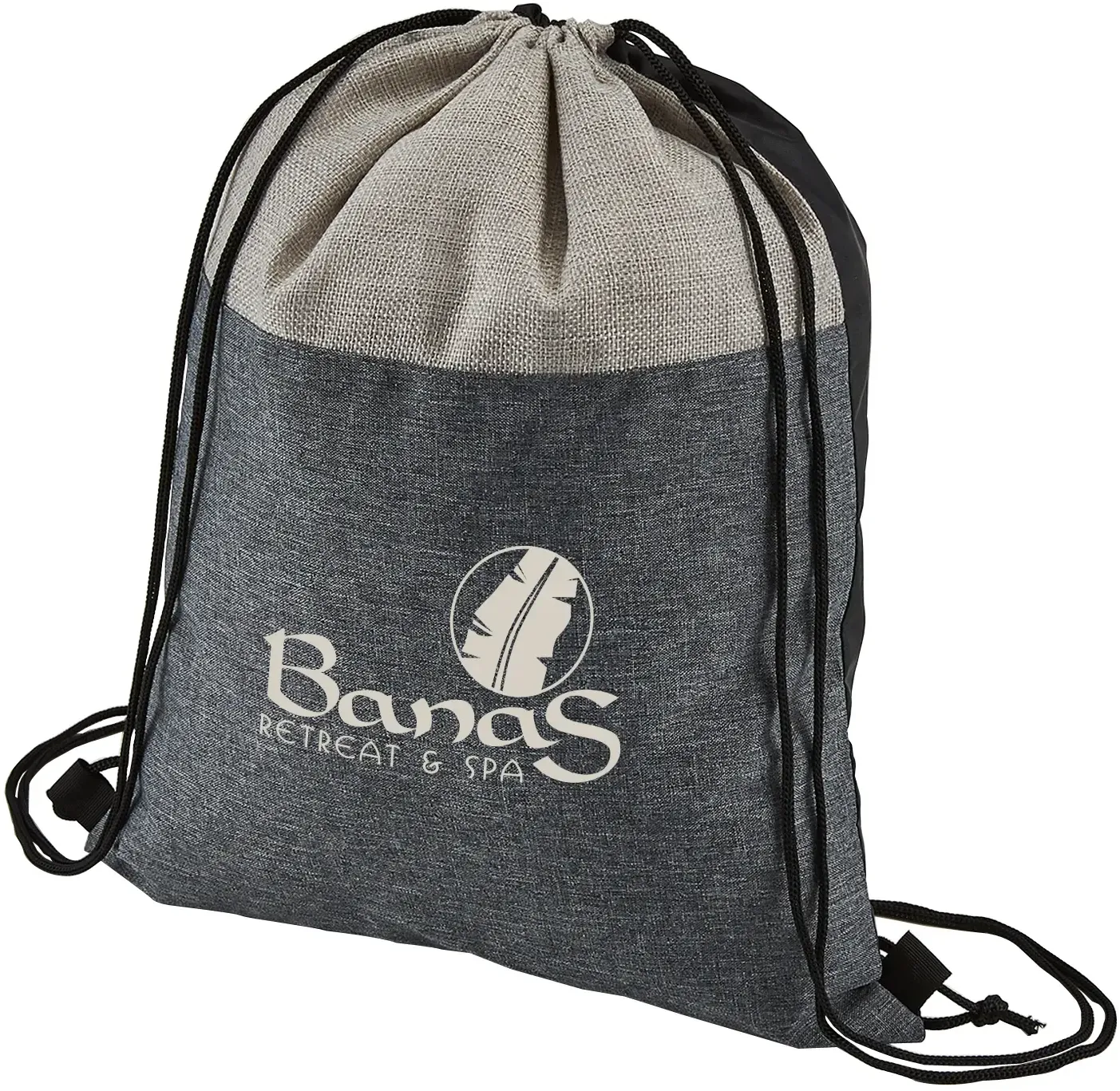 Personalized Heathered N' Jute Drawstring Backpack
