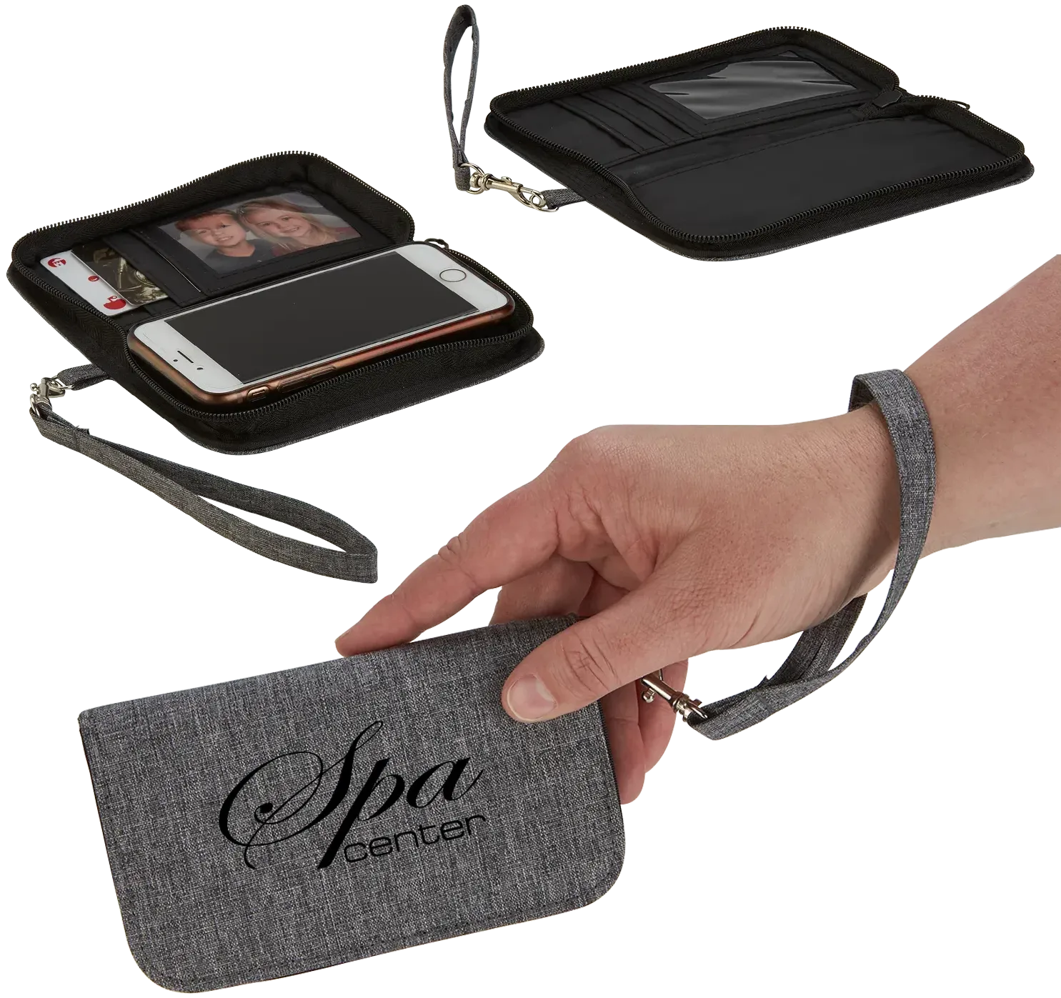 Personalized Heathered On-The-Go Wallet