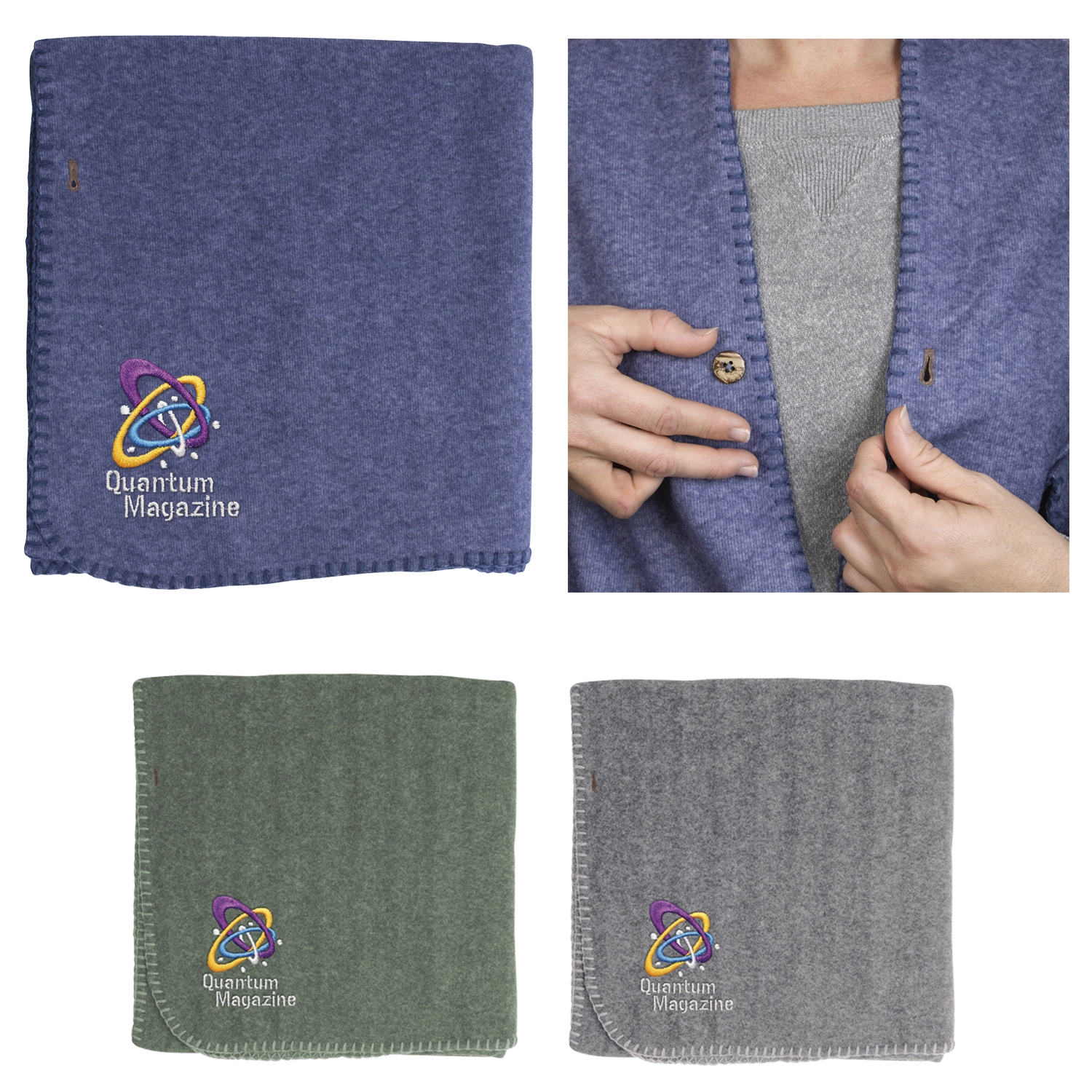 Heathered Shawl Blanket with Button