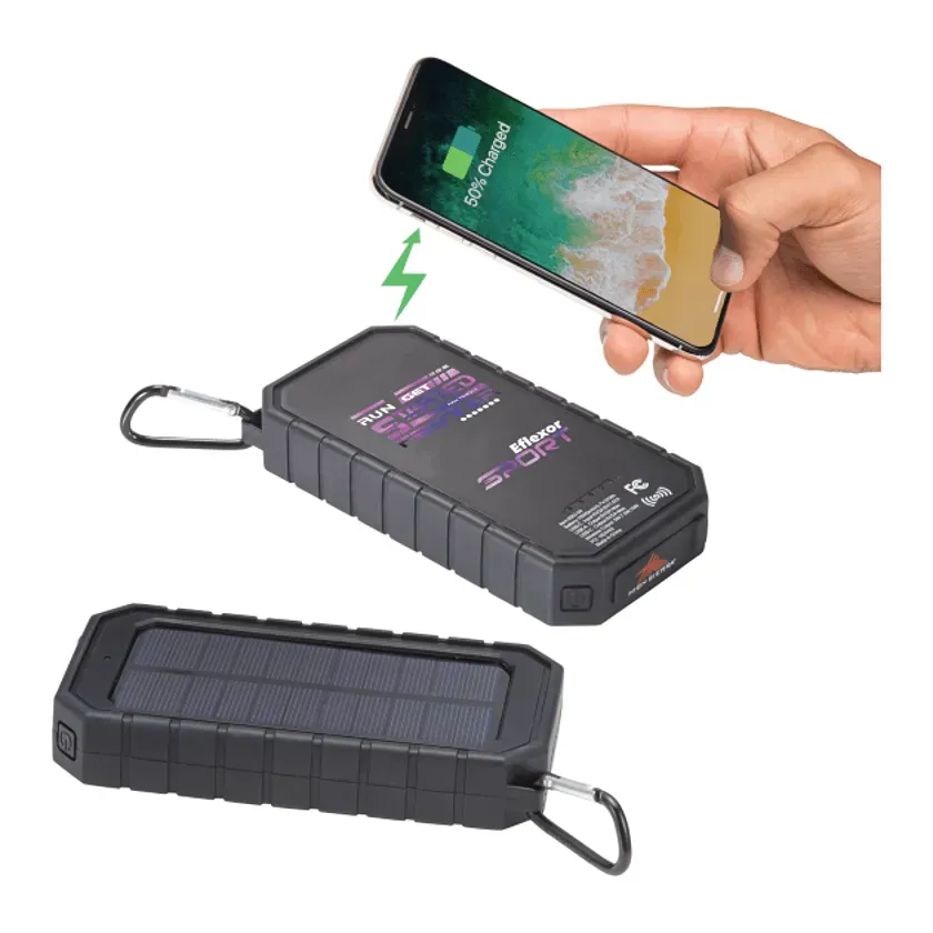 Branded High Sierra Solar Fast Wireless Power Bank (10000 mAh)