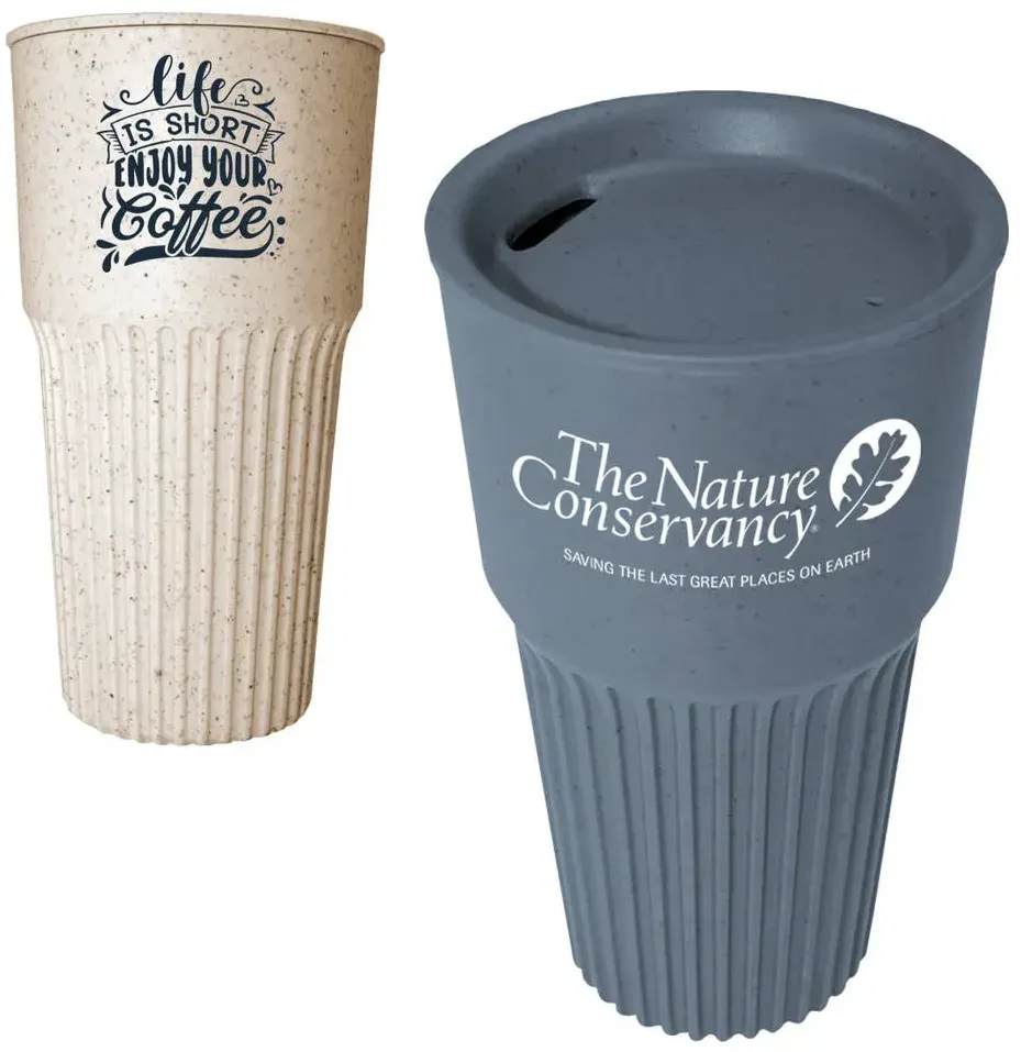 Eco-Friendly 16oz Reusable Coffee Cup - Made from Recycled Ocean Plastic & Coffee Grounds