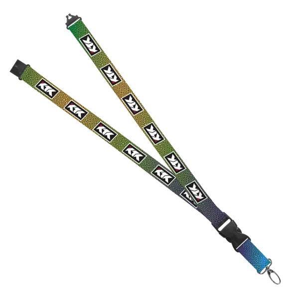 IMPORT Maverick 1" Dye-Sublimated Lanyard w/ Slide Buckle Release, Silver Metal Oval & Convenience Release