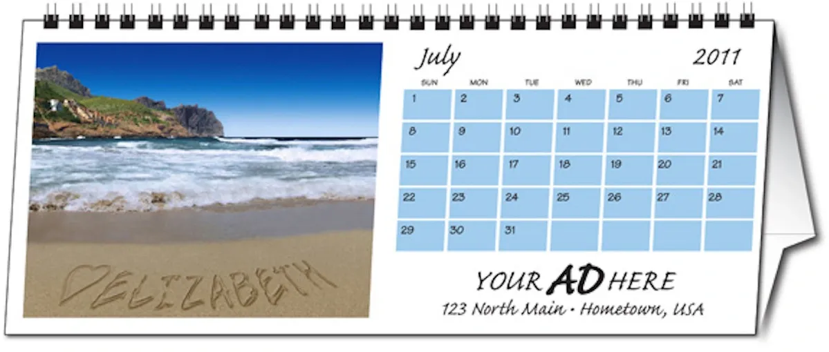 "In the Image" Personalized Desk Calendar - 13 Sheet (11"x4.5"/ Printed 1 Side)