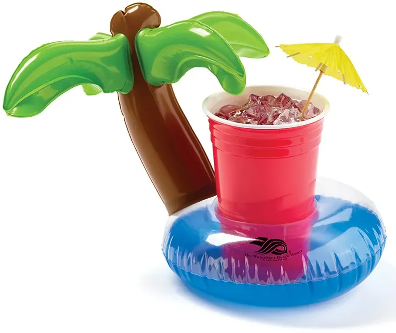 Inflatable 7" Palm Tree Lagoon Beverage Coaster