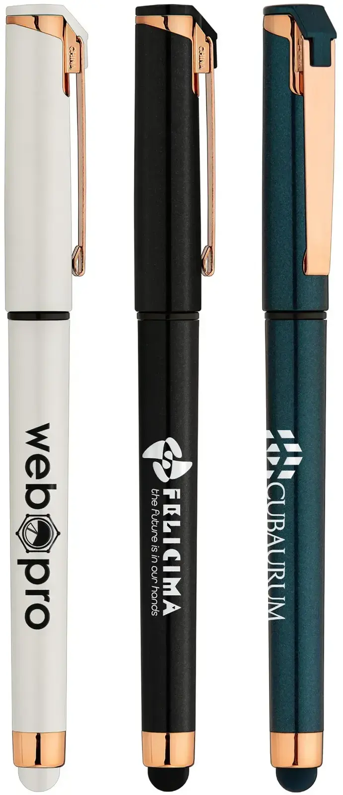 Islander Pearl Rose Gold Stylus Gel Pen (Black Ink)