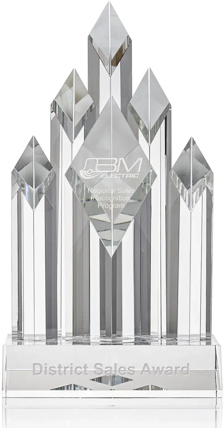 Custom Engraved Jefferson Diamond Achievement Award for Corporate Recognition