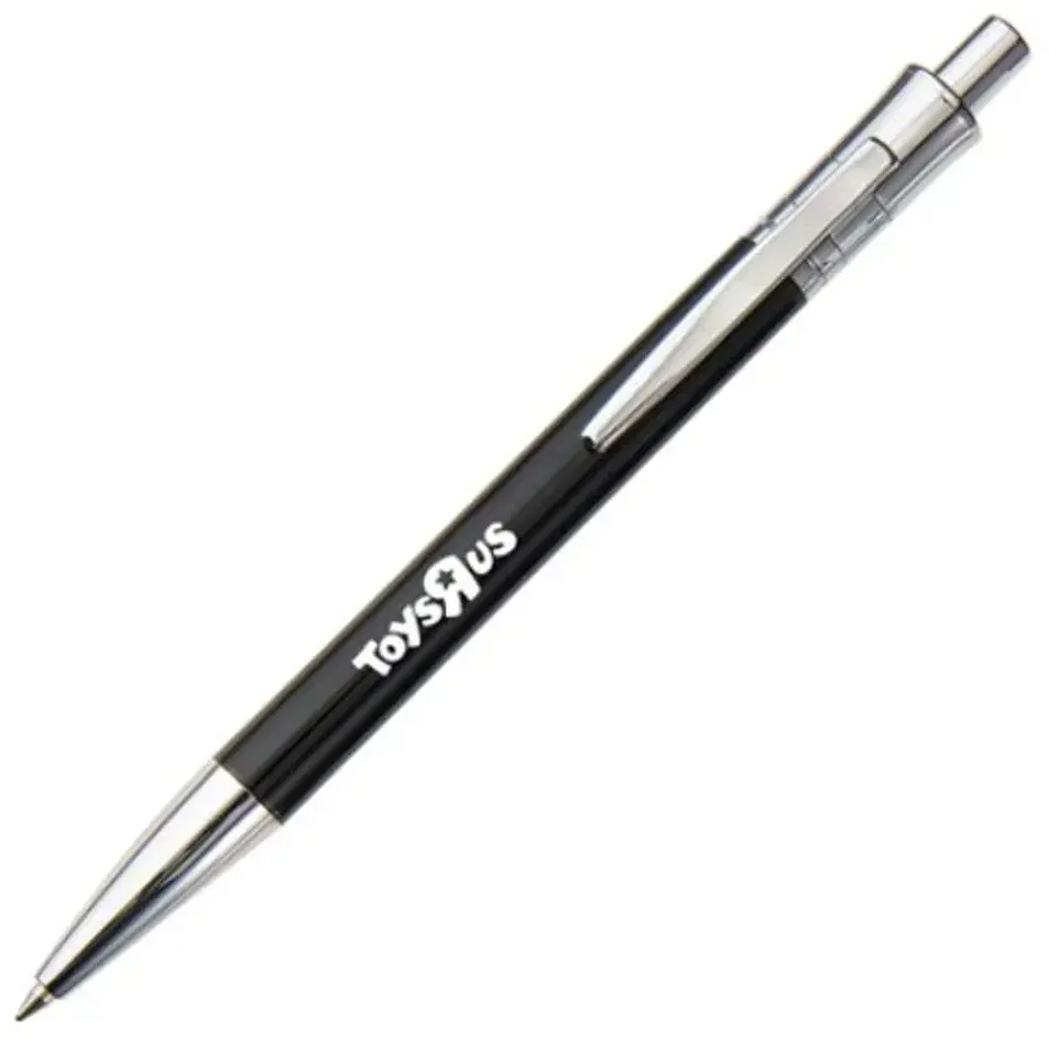 Metal Logo Click Pen with Chrome Trim - Promotional Business Pen