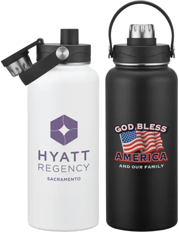 Custom Insulated Growler Water Bottle (34 oz)