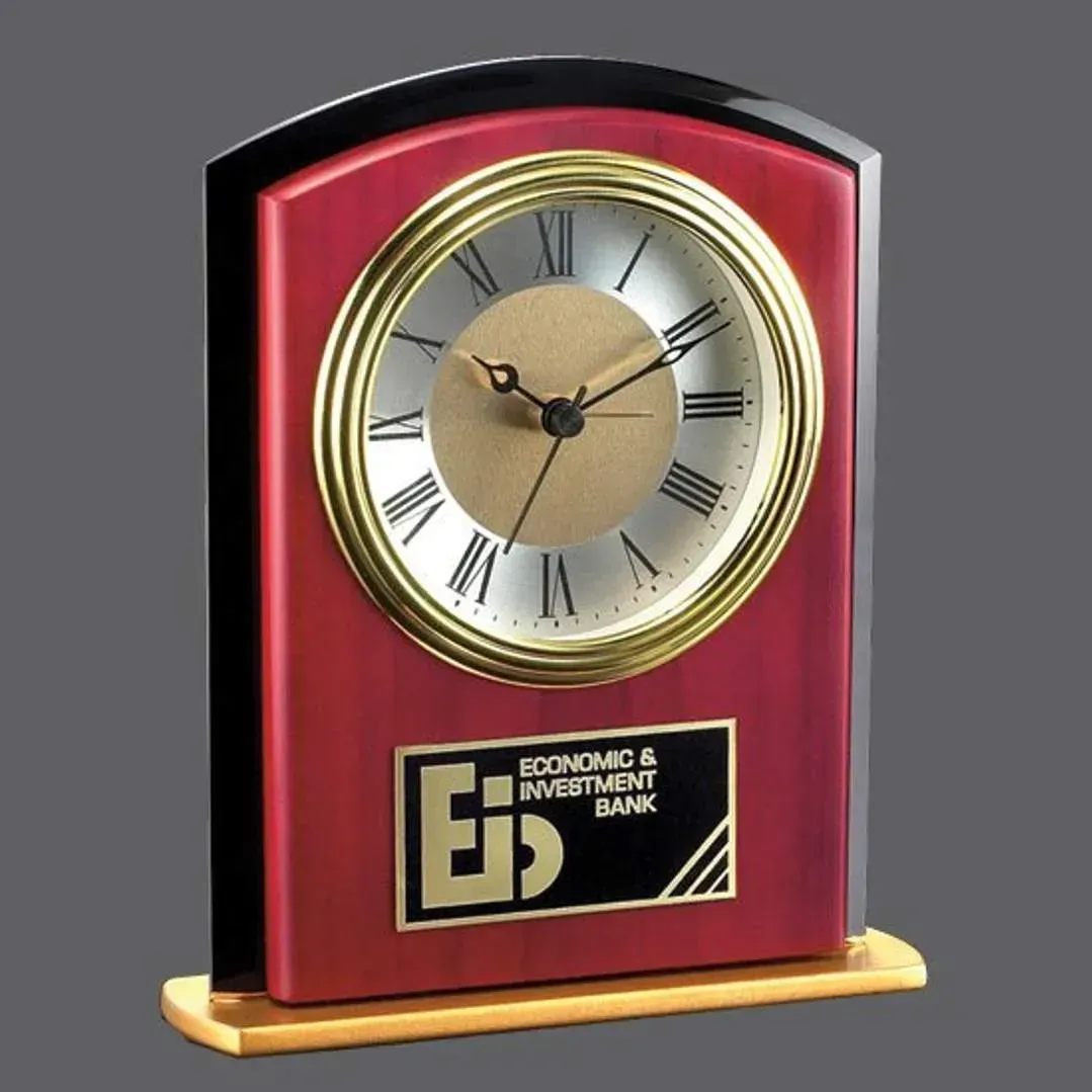 Elegant Custom Branded Rosewood Keele Clock for Business Gifts