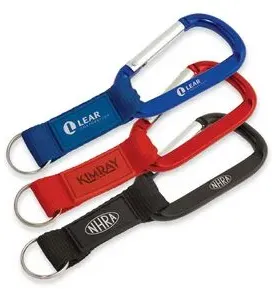 Key Tag Carabiner w/Strap & Raised Rubber Patch