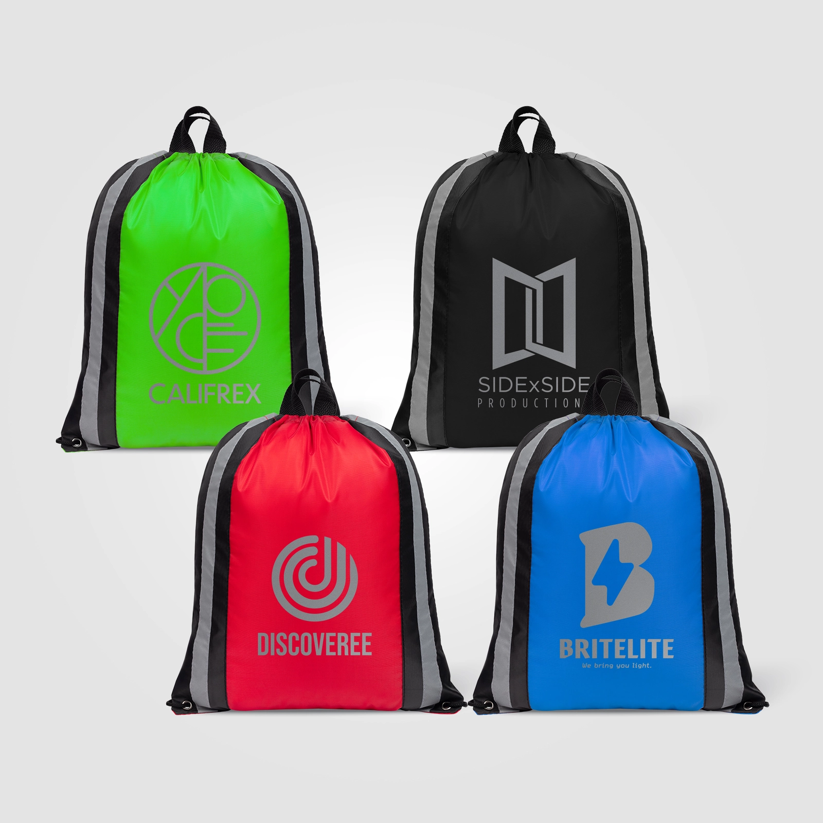 Drawstring Backpack - 210D Polyester - Metallic Imprint