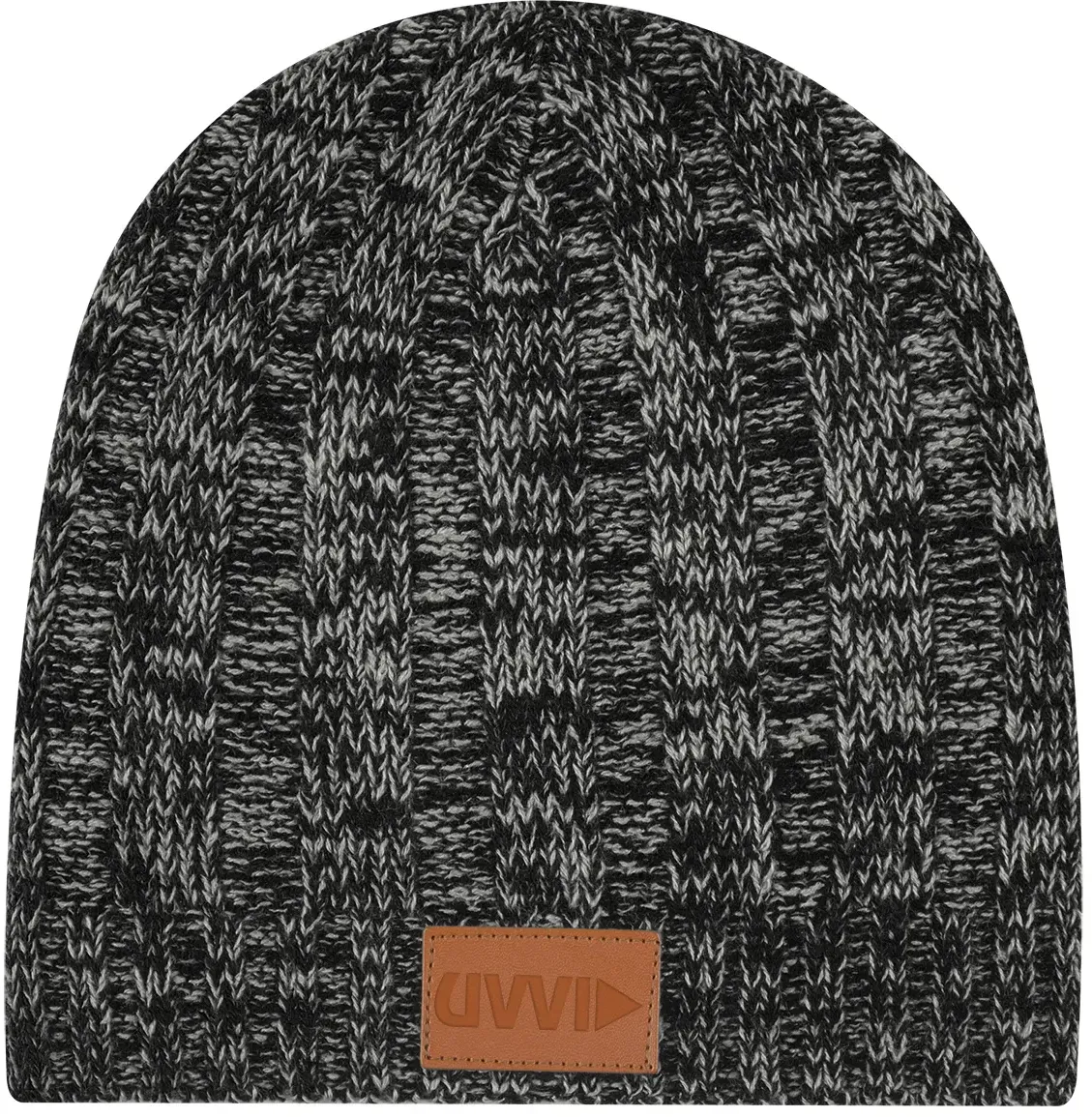 Knit Beanie With Leatherette Patch