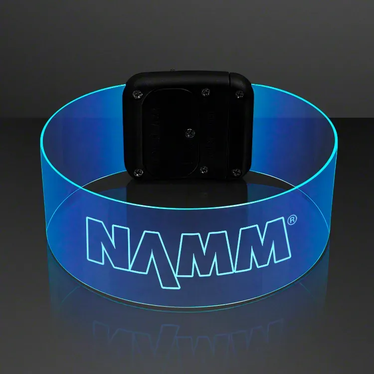 Laser Engraved - Cosmic Blue LED Magnetic Clasp Bracelets