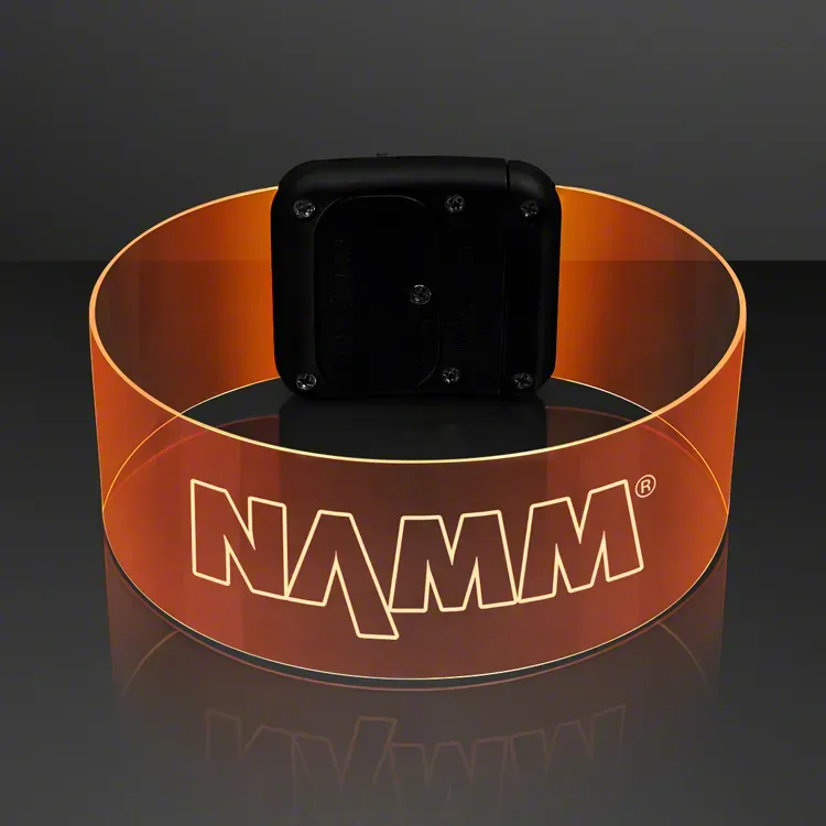 Laser Engraved - Cosmic Orange LED Magnetic Clasp Bracelets