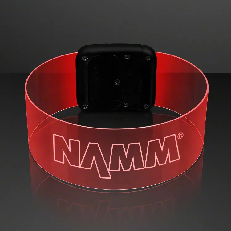 Laser Engraved - Cosmic Red LED Magnetic Clasp Bracelets