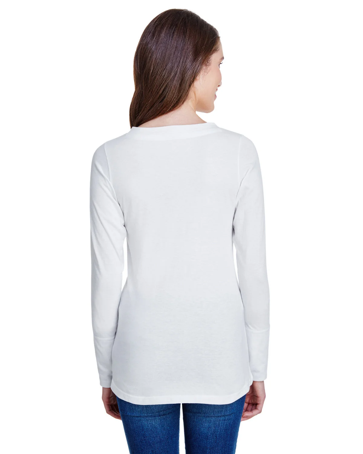 LAT Ladies' Long Sleeve Fine Jersey Lace-Up T-Shirt