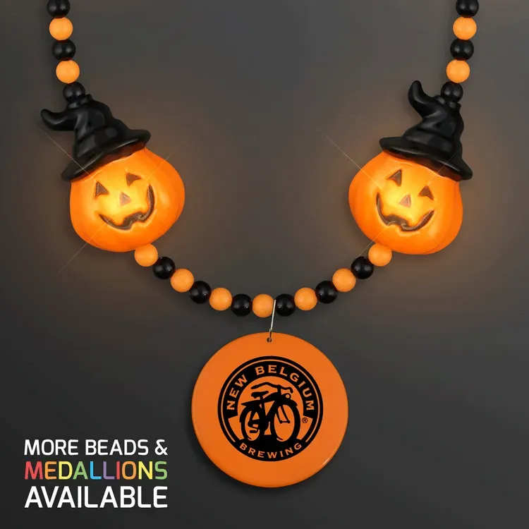 LED Hocus Pocus Pumpkins Beads with Medallion