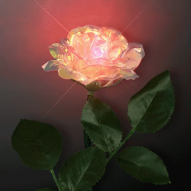 LED Rose Iridescent Flower Wands