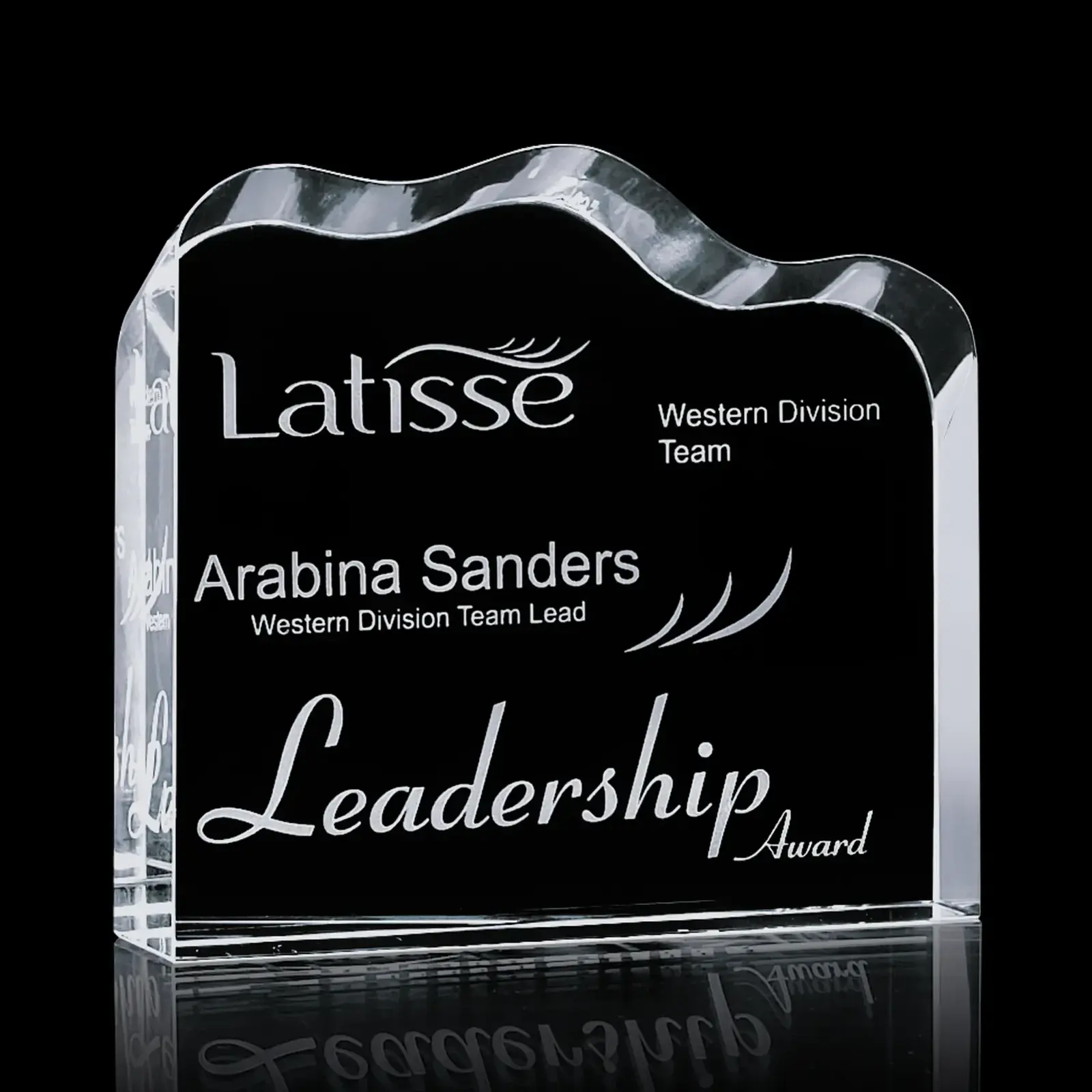Custom Optical Crystal Lennox Award with Free Standing Base