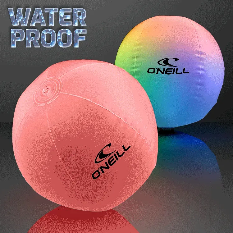 Light Up Beach Balls, 11" Diameter + Waterproof