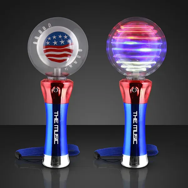 Light Up Magic Spinning American Flags