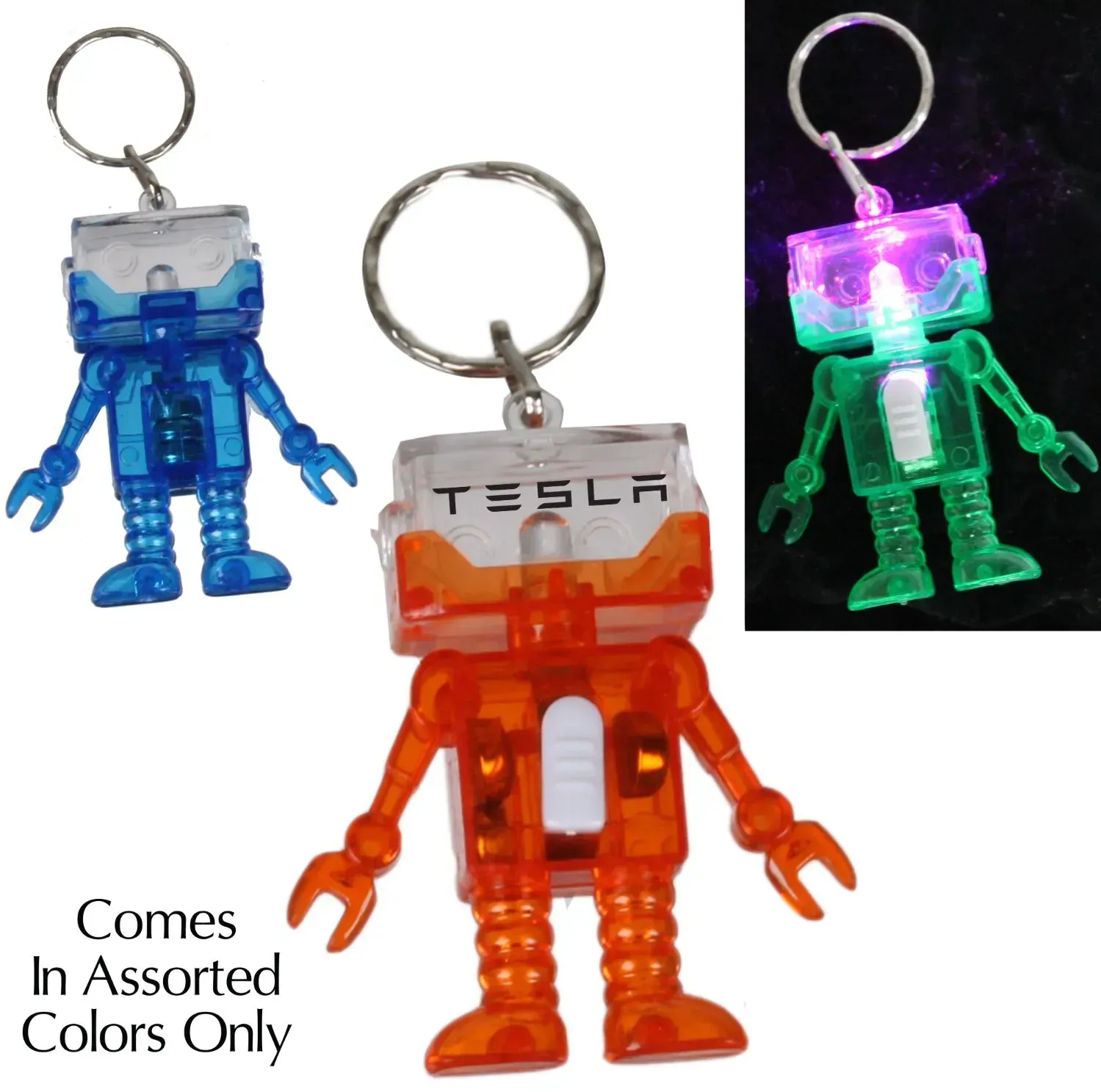 Personalized Light Up Robot Keychain