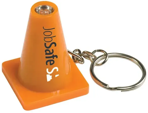 Customized Light Up Safety Cone Keytag