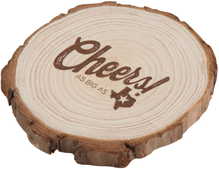 Logo Natural Wooden Coaster