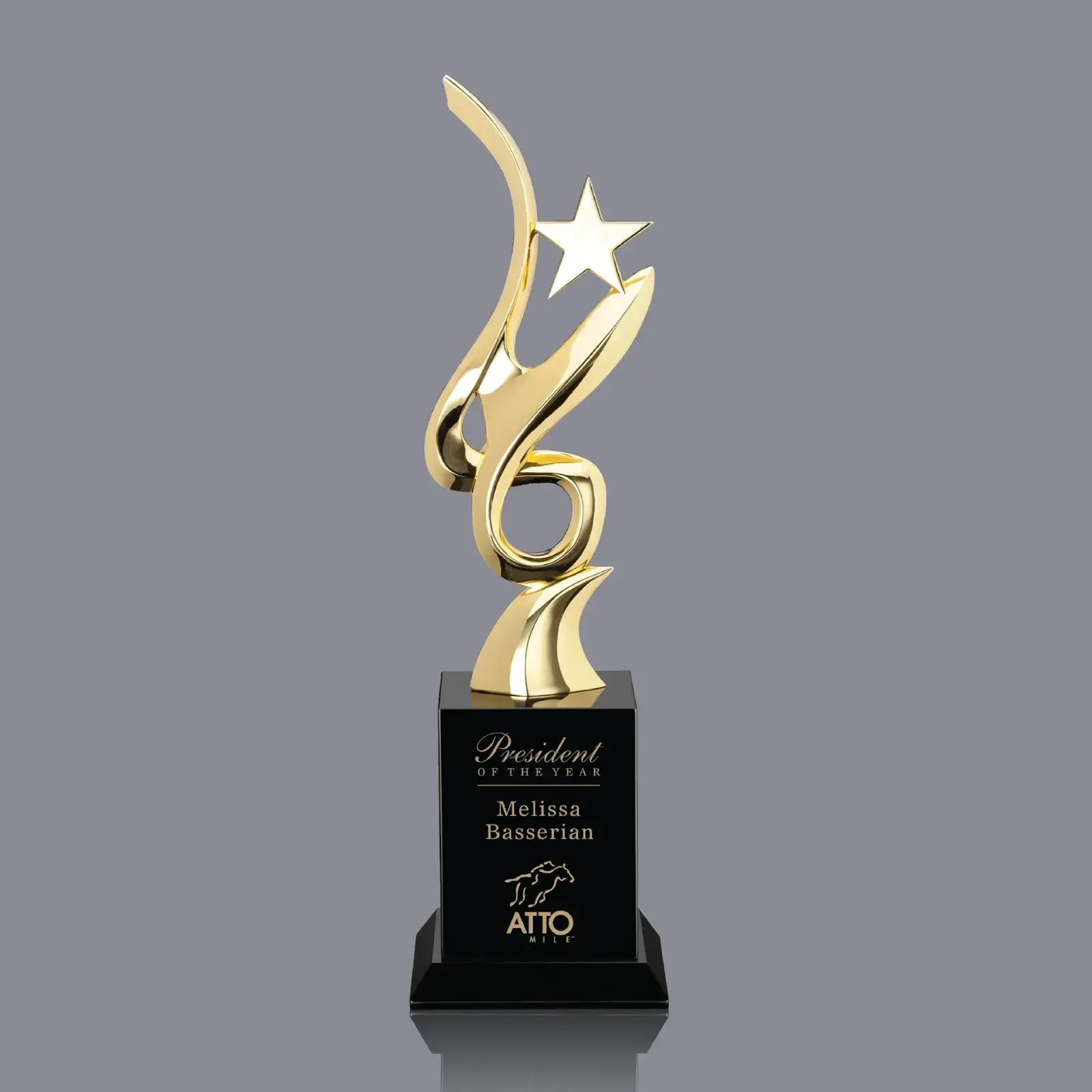 Custom Lorita Star Performer Award with Black Optical Base