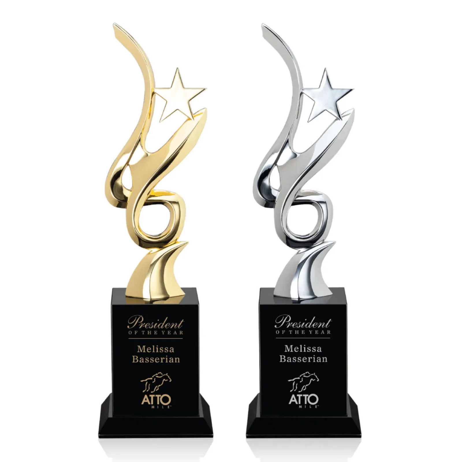 Custom Lorita Star Performer Award with Black Optical Base