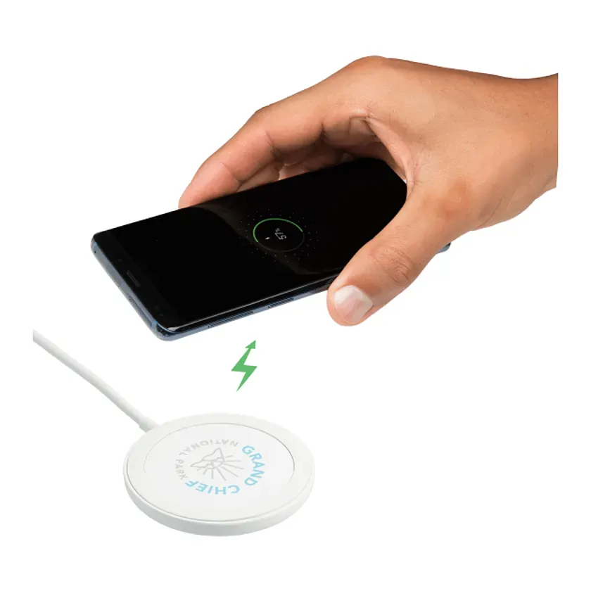 Personalized MagClick™ Pro Fast Wireless Charging Pad with Integrated Cable