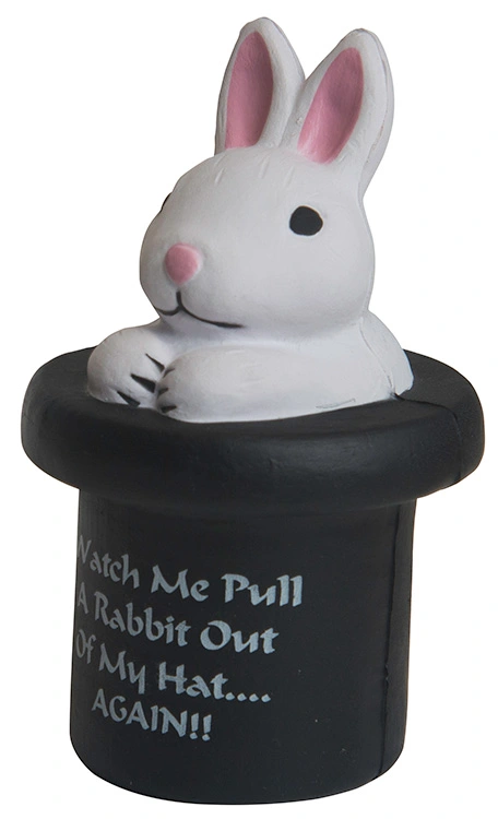 Magic White Rabbit in Top Hat Stress Reliever