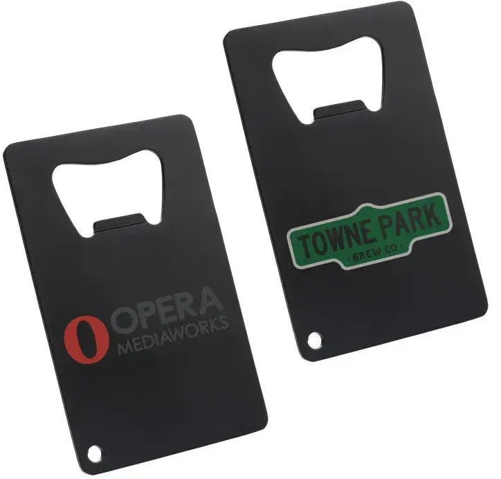 Personalized Matte Black Credit Card Bottle Opener